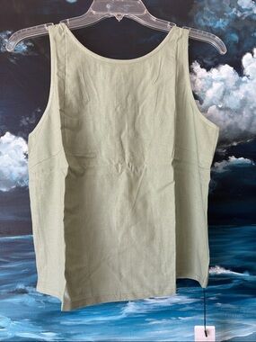 NWT Sage Green Tank with Button Back Detailing